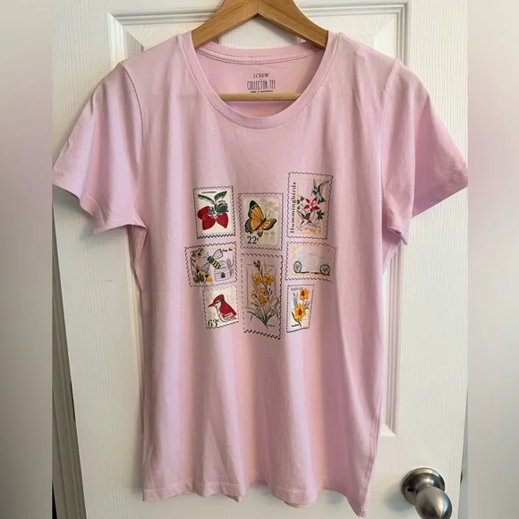 J. Crew Factory Collectors Pink Stamp Tee - Picture 2 of 5